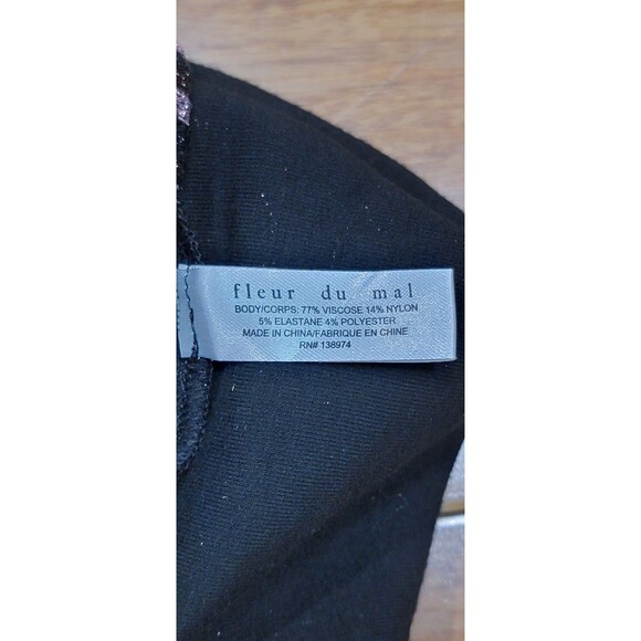 Fleur Du Mal Mitered Long Sleeve Body Midi Dress Striped Glitter Size Large - Picture 8 of 12